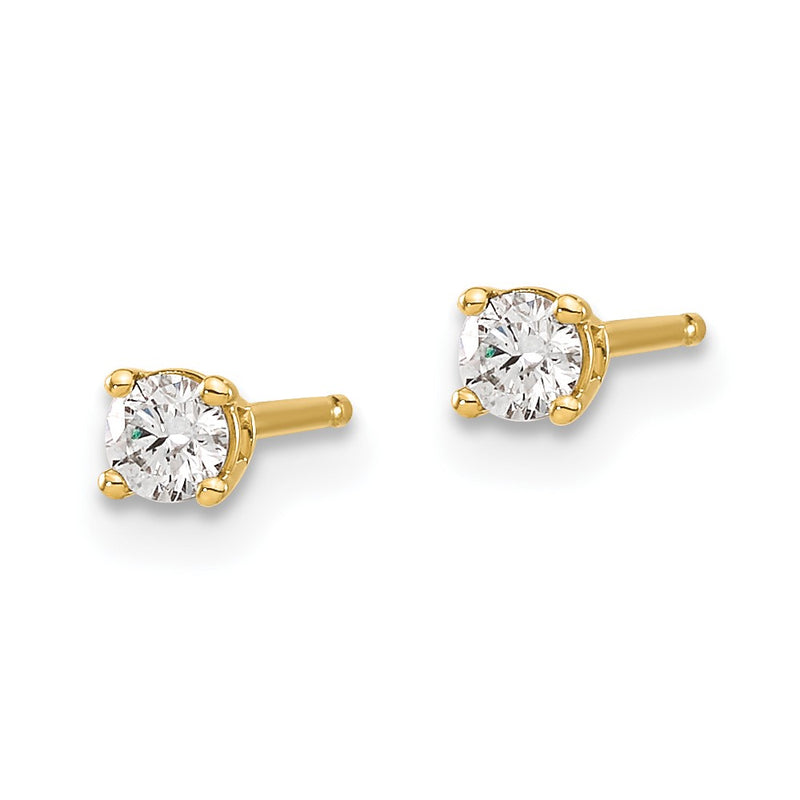 14y .15ct. I1 J K Diamond Stud Push on Post Earrings