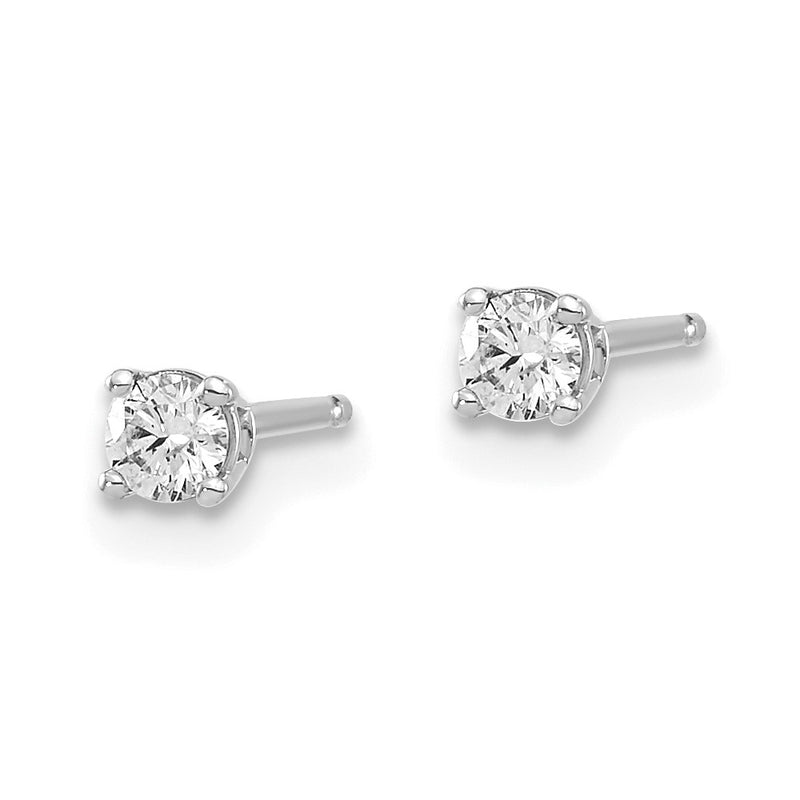 015ct I1 Clarity J K Color Natural Diamond Stud Push on Post Earrings in 14k White Gold