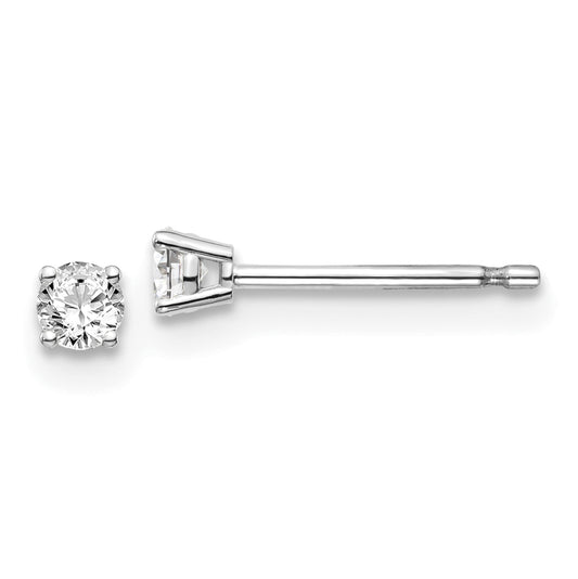 015ct I1 Clarity J K Color Natural Diamond Stud Push on Post Earrings in 14k White Gold