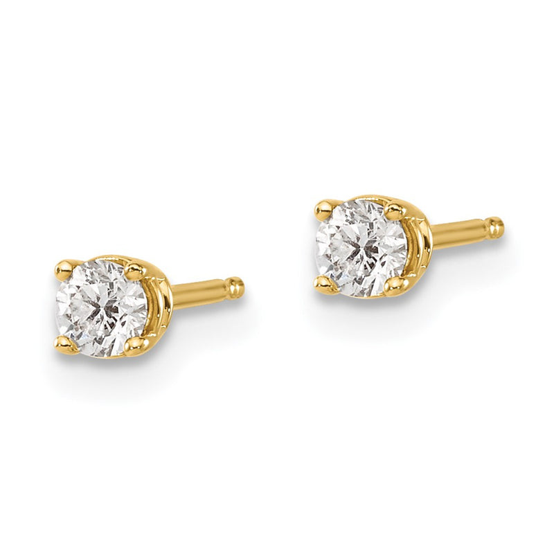 14y .20ct. I1 J K Diamond Stud Push on Post Earrings