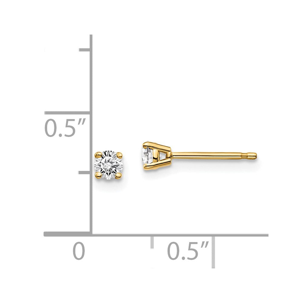 14y .20ct. I1 J K Diamond Stud Push on Post Earrings