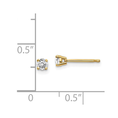 14y .20ct. I1 J K Diamond Stud Push on Post Earrings