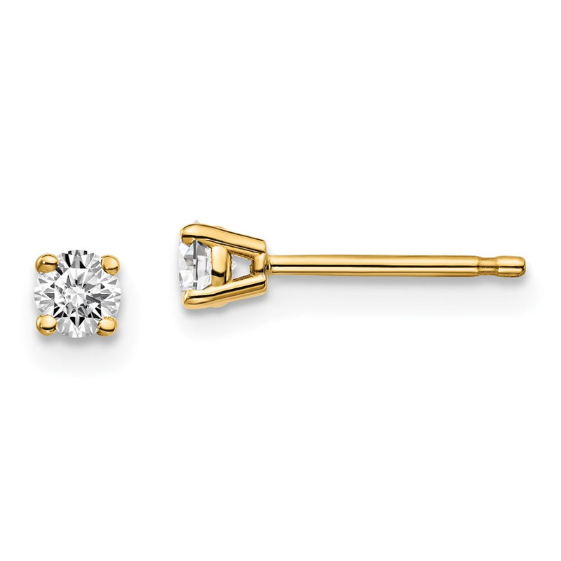 14y .20ct. I1 J K Diamond Stud Push on Post Earrings