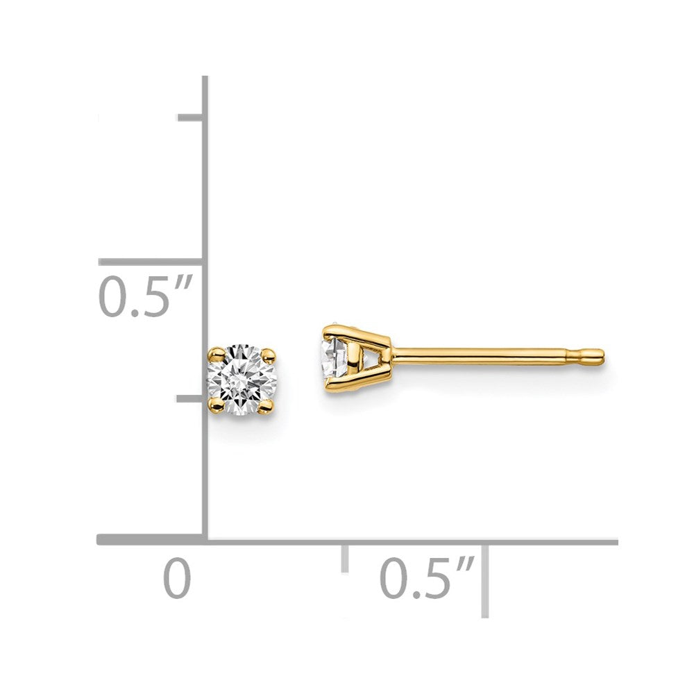 14y .25ct. I1 J K Diamond Stud Push on Post Earrings