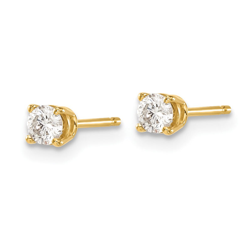 14y .30ct. I1 J K Diamond Stud Push on Post Earrings