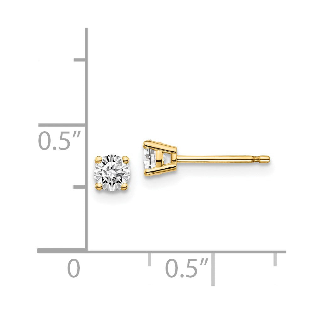 14y .40ct. I1 J K Diamond Stud Push on Post Earrings