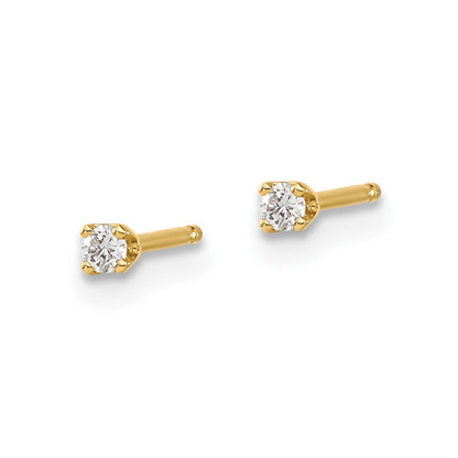14y .05ct. I1 J K Diamond Stud Push on Post Earrings