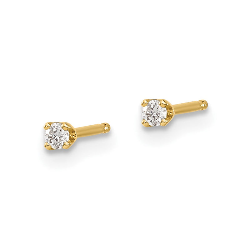 14y .05ct. I1 J K Diamond Stud Push on Post Earrings