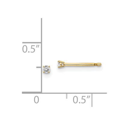 14y .05ct. I1 J K Diamond Stud Push on Post Earrings