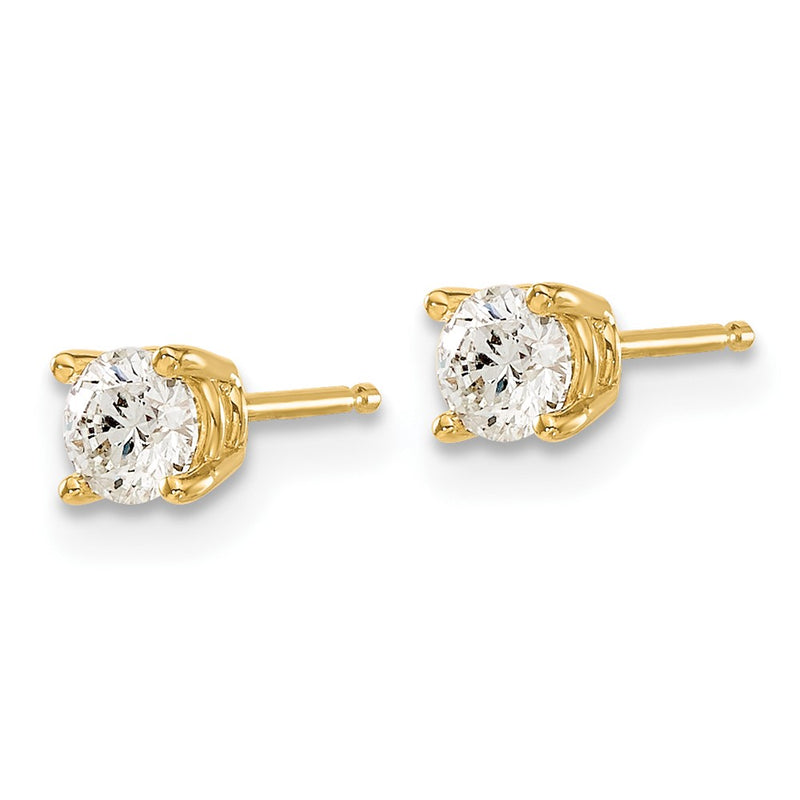 14y .50ct. I1 J K Diamond Stud Push on Post Earrings