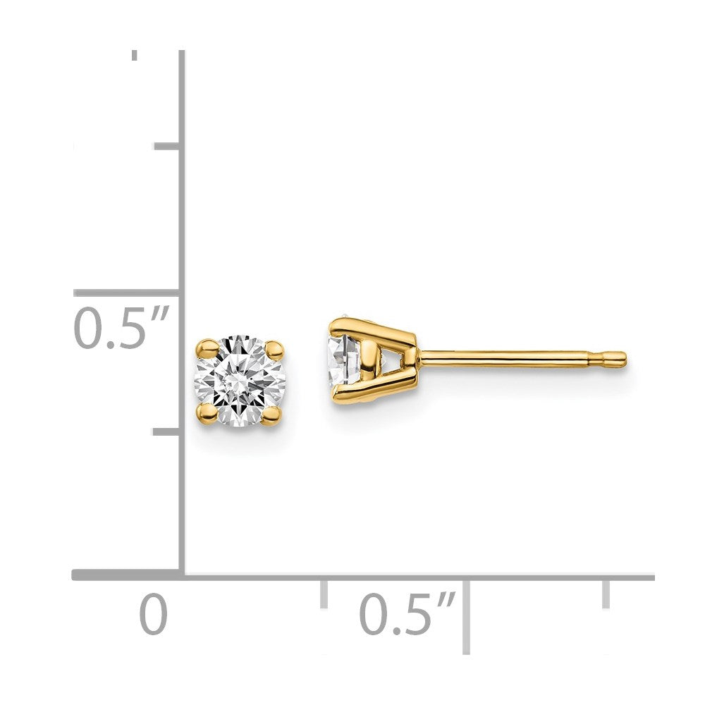 14y .50ct. I1 J K Diamond Stud Push on Post Earrings