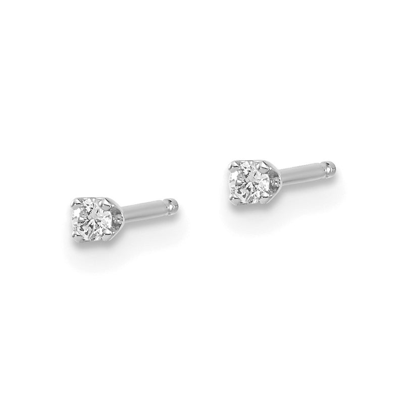 14kw .05ct I1 J K Diamond Stud Push on Post Earrings