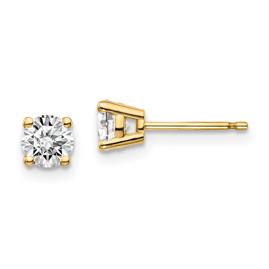 14K Yellow Gold 14Y .70Ct. I1 J K Diamond Stud Push On Post Earrings