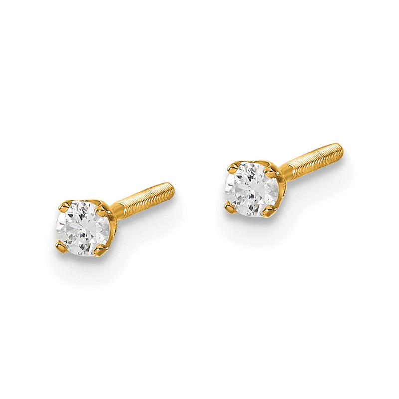 14ky .10ct. VS2/SI1 G I Diamond Stud Thread on/off Post Earrings