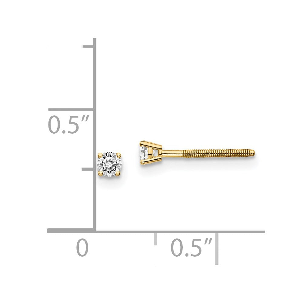 14ky .10ct. VS2/SI1 G I Diamond Stud Thread on/off Post Earrings