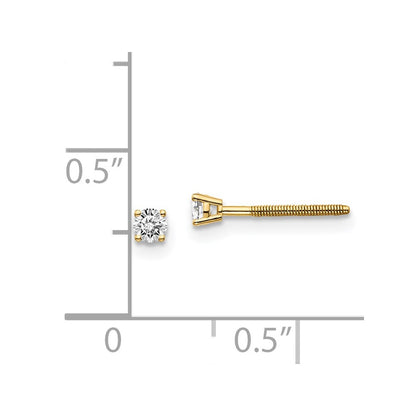 14ky .10ct. VS2/SI1 G I Diamond Stud Thread on/off Post Earrings