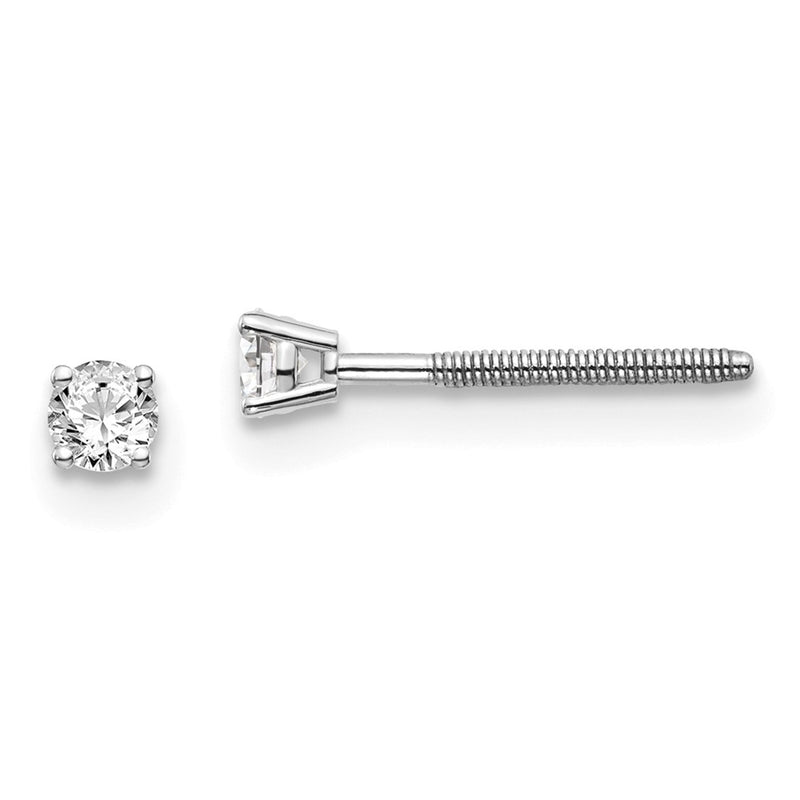 14kw .10ct VS2/SI1 G I Diamond Stud Thread on/off Post Earrings