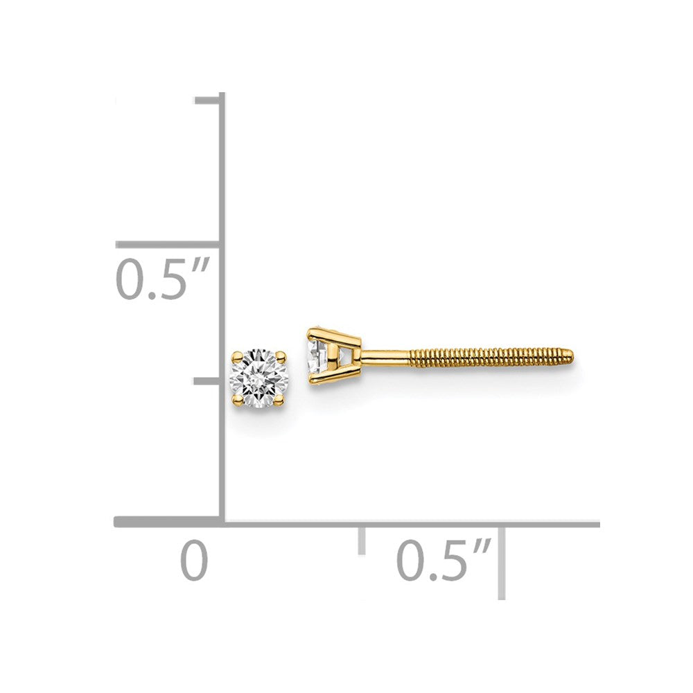 14ky .15ct. VS2/SI1 G I Diamond Stud Thread on/off Post Earrings