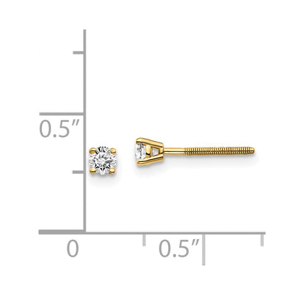 14ky .20ct. VS2/SI1 G I Diamond Stud Thread on/off Post Earrings
