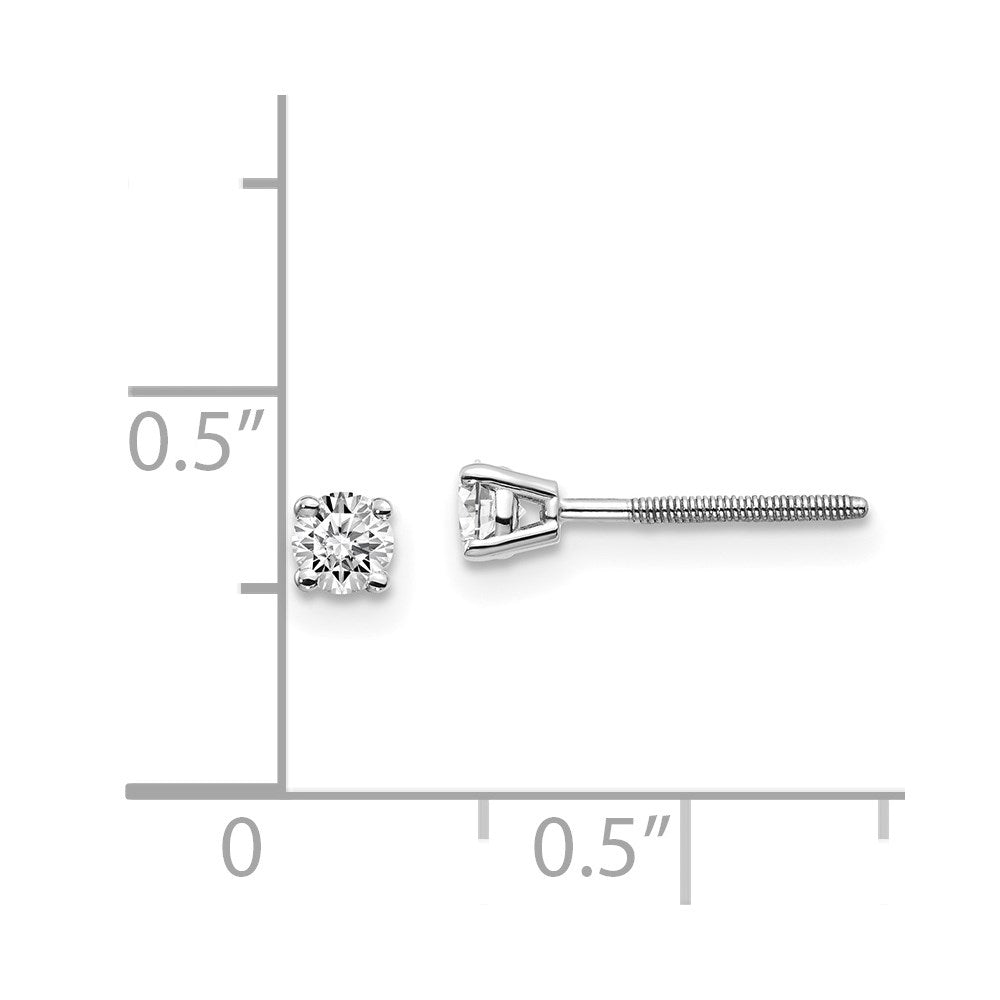 14kw .25ct SI3 G I Diamond Stud Thread on/off Post Earrings