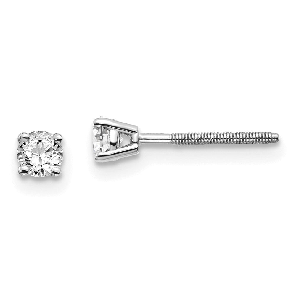 14kw .25ct SI3 G I Diamond Stud Thread on/off Post Earrings