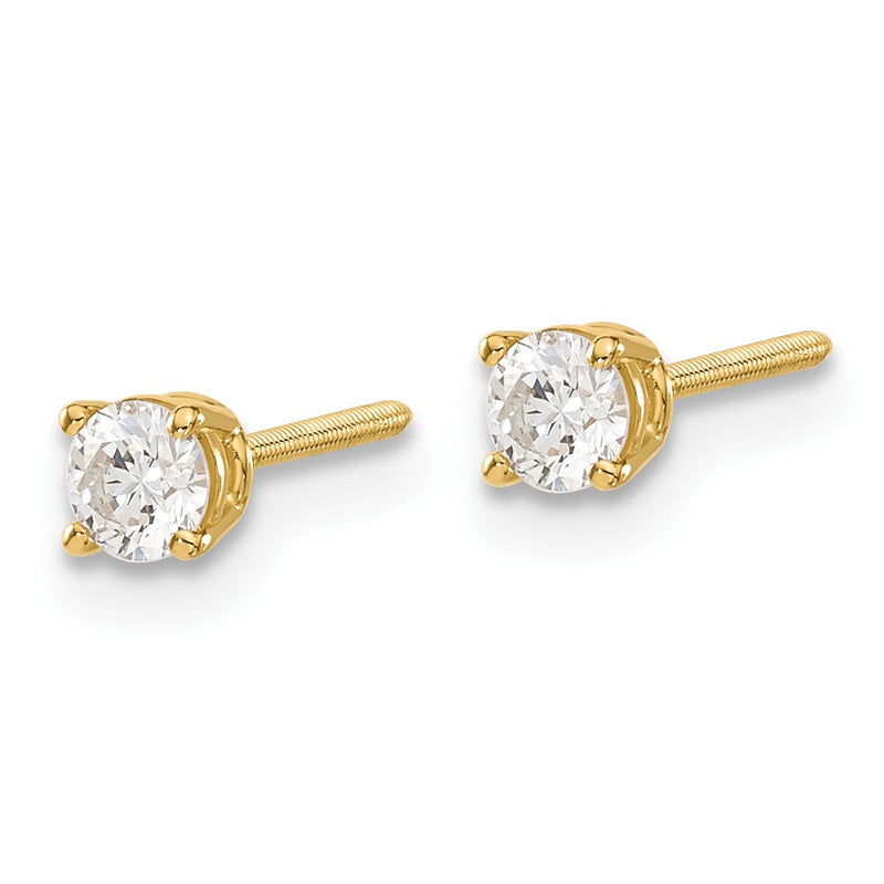 14ky .30ct. SI3 G I Diamond Stud Thread on/off Post Earrings