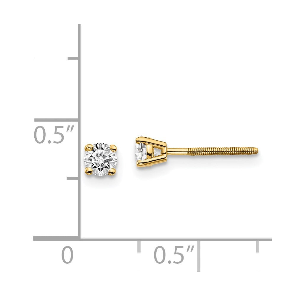 14ky .30ct. VS2/SI1 G I Diamond Stud Thread on/off Post Earrings