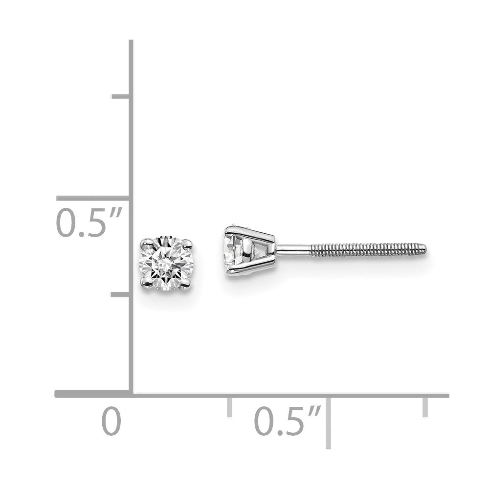 14kw .30ct SI3 G I Diamond Stud Thread on/off Post Earrings