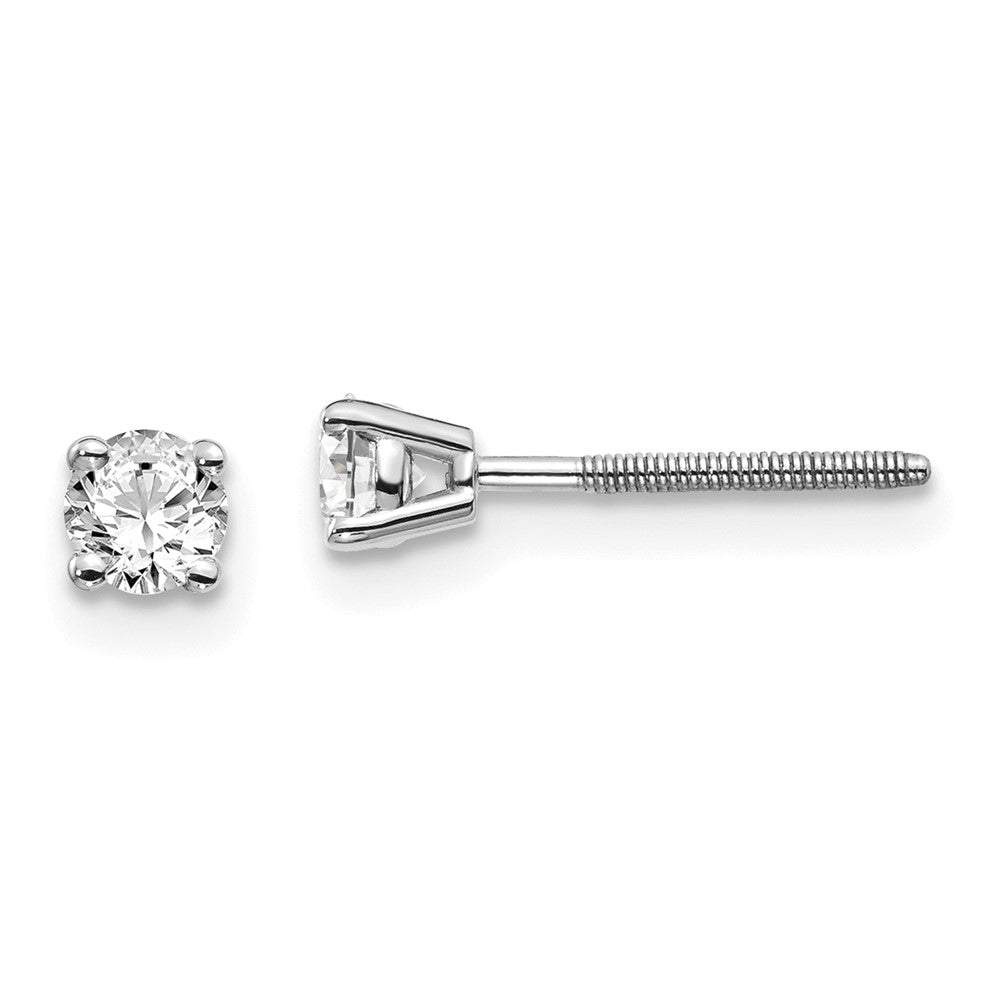 14kw .30ct SI3 G I Diamond Stud Thread on/off Post Earrings