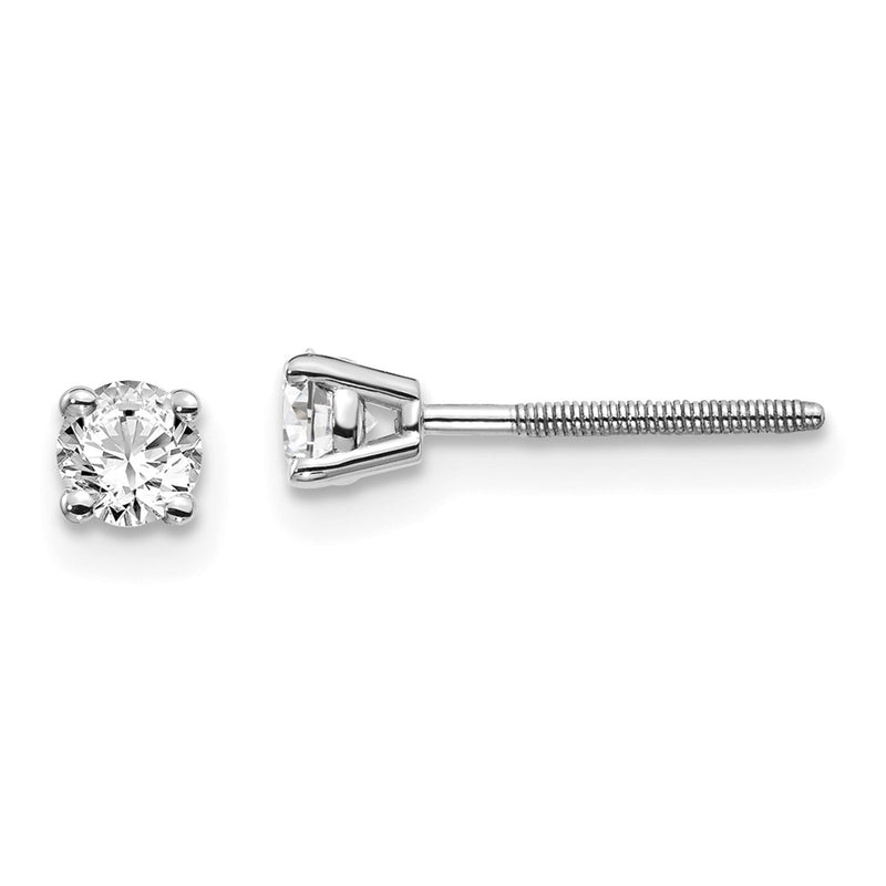 14kw .30ct SI3 G I Diamond Stud Thread on/off Post Earrings