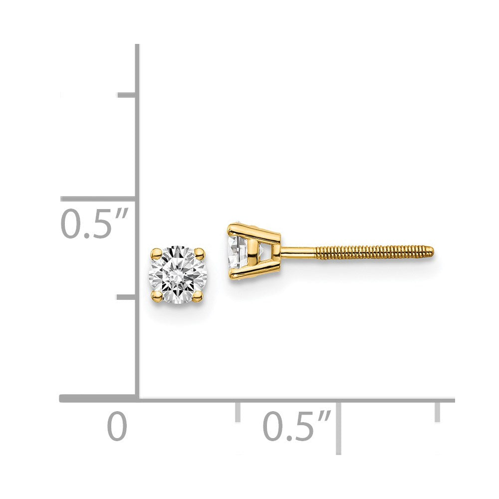 14ky .40ct. VS2/SI1 G I Diamond Stud Thread on/off Post Earrings