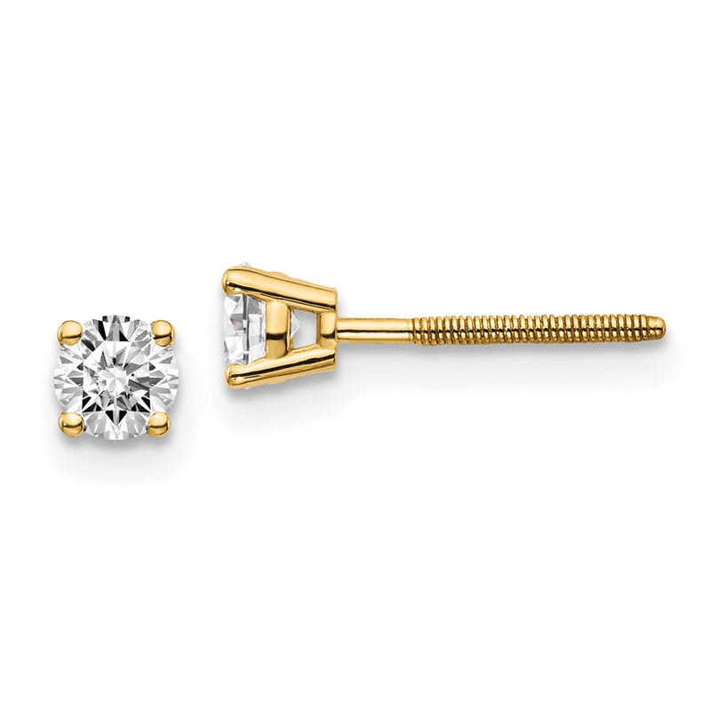 14ky .40ct. VS2/SI1 G I Diamond Stud Thread on/off Post Earrings