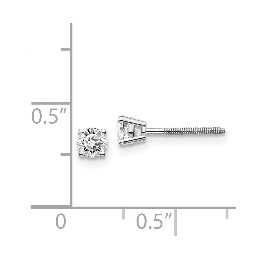 14kw .40ct SI3 G I Diamond Stud Thread on/off Post Earrings