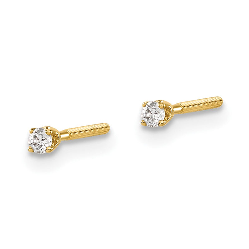 14ky .05ct. SI3 G I Diamond Stud Thread on/off Post Earrings