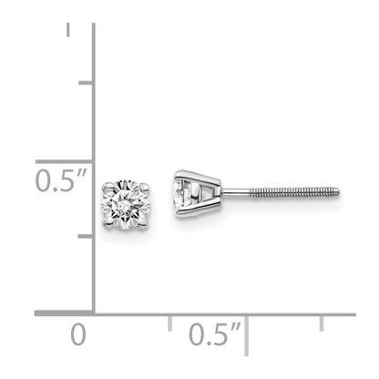 14K White Gold 14Kw .50Ct Vs2/Si1 G I Diamond Stud Thread On/Off Post Earrings