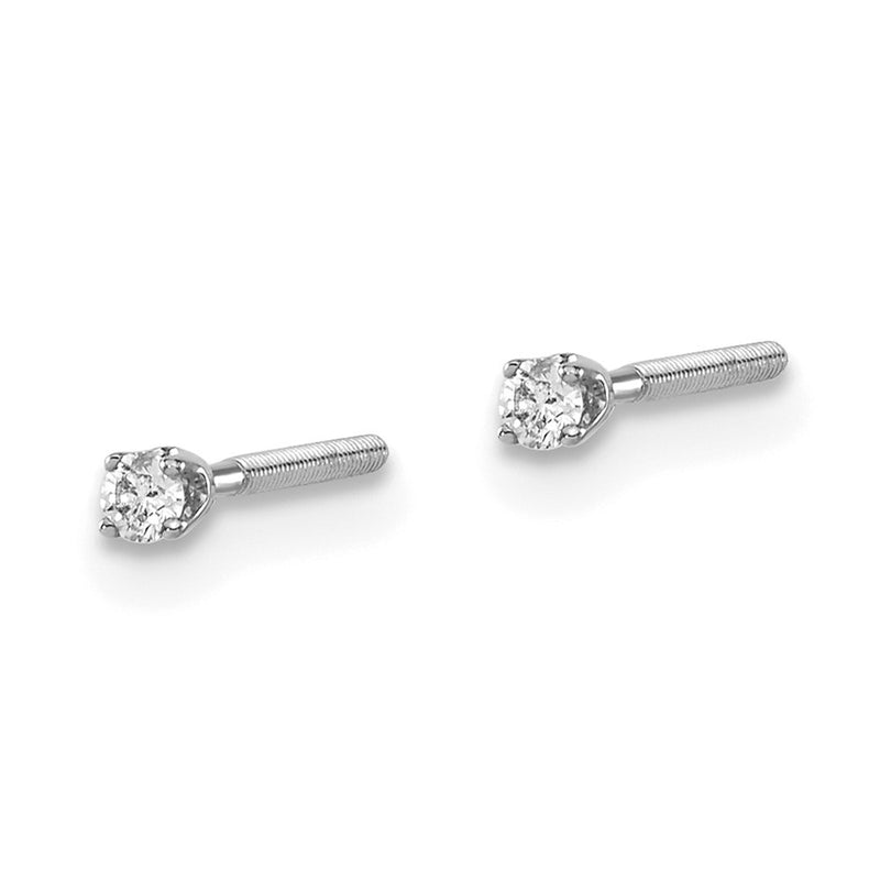 14kw .05ct. SI3 G I Diamond Stud Thread on/off Post Earrings