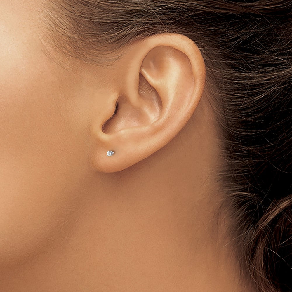 14kw .05ct. SI3 G I Diamond Stud Thread on/off Post Earrings