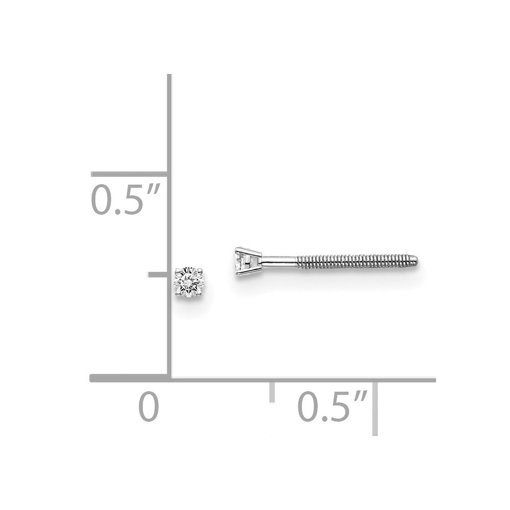 14kw .05ct. SI3 G I Diamond Stud Thread on/off Post Earrings