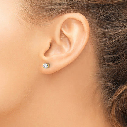 14K Yellow Gold 14Ky .70Ct. Vs2/Si1 G I Diamond Stud Thread On/Off Post Earrings