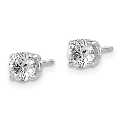 14K White Gold 14Kw .75Ct Si3 G I Diamond Stud Thread On/Off Post Earrings
