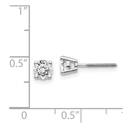 14K White Gold 14Kw .75Ct Si3 G I Diamond Stud Thread On/Off Post Earrings