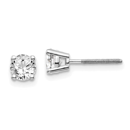 14K White Gold 14Kw .75Ct Si3 G I Diamond Stud Thread On/Off Post Earrings