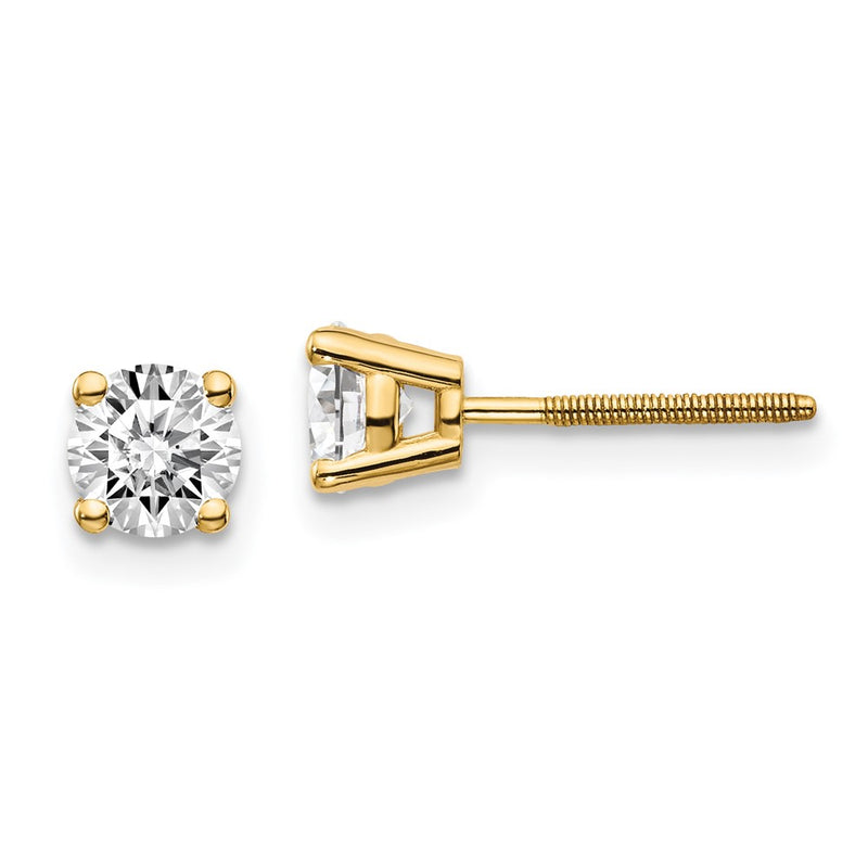 14K Yellow Gold 14Ky .75Ct. Vs2/Si1 G I Diamond Stud Thread On/Off Post Earrings