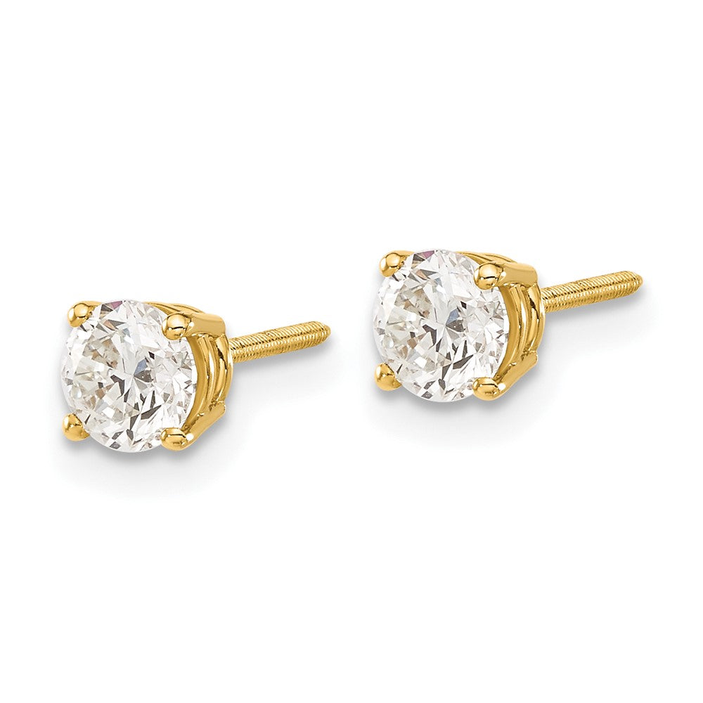 14K Yellow Gold 14Ky .85Ct. Vs2/Si1 G I Diamond Stud Thread On/Off Post Earrings