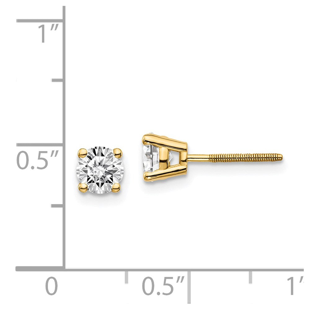 14K Yellow Gold 14Ky .85Ct. Vs2/Si1 G I Diamond Stud Thread On/Off Post Earrings