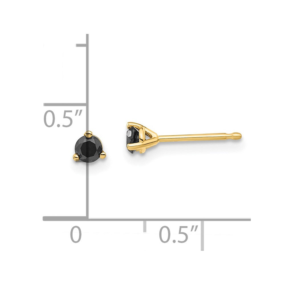 14k .25ct. Black Diamond Stud Earrings
