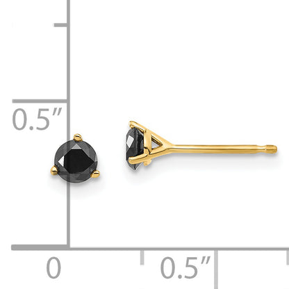 14K Yellow Gold 3/8Ct. Black Diamond Stud Earrings