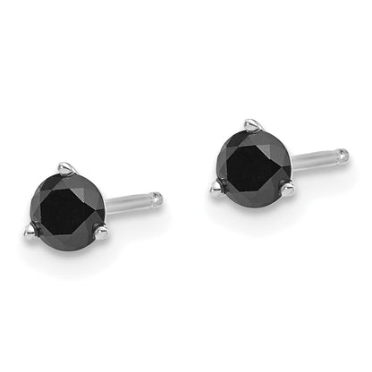 14K White Gold 3/8Ct Black Diamond Stud Earrings