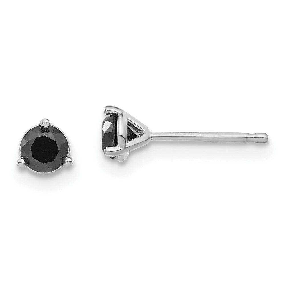 14K White Gold 1/2Ct Black Diamond Stud Earrings
