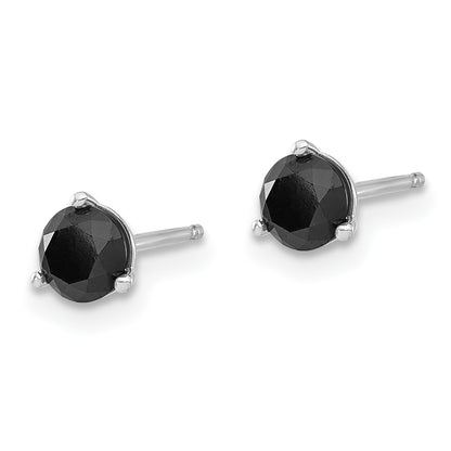 14K White Gold 3/4Ct Black Diamond Stud Earrings